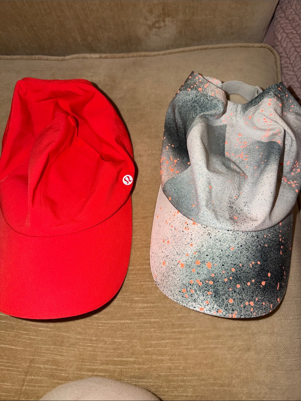 lululemon athletica Kids Red and Gray Splatter Athletic Caps